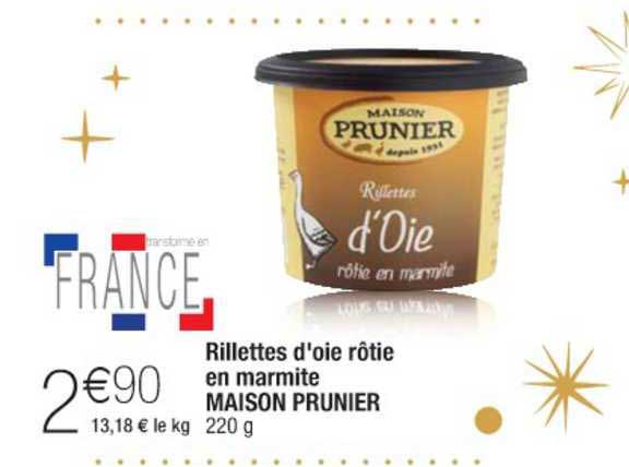 rillettes d'oie rôtie en marmite maison prunier