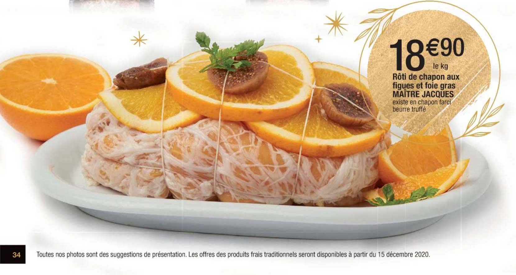 rôti de chapon aux figues et foie gras maître jacques