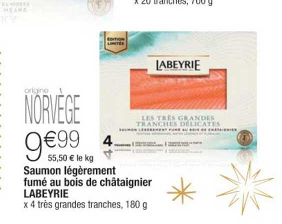 saumon légèrement fumé au bois de châtaignier labeyrie