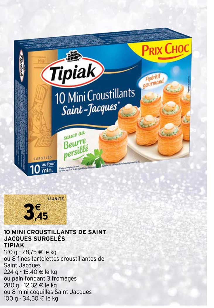 10 mini croustillants de saint jacques surgelés tipiak