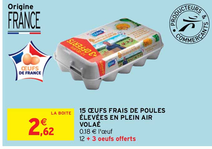 15 oeufs frais de poules élevées en plein air volaé