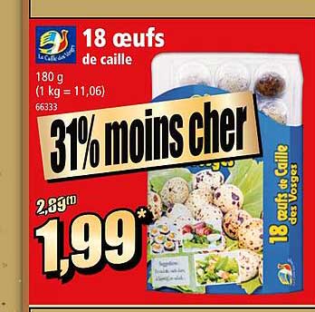 18 oeufs de caille