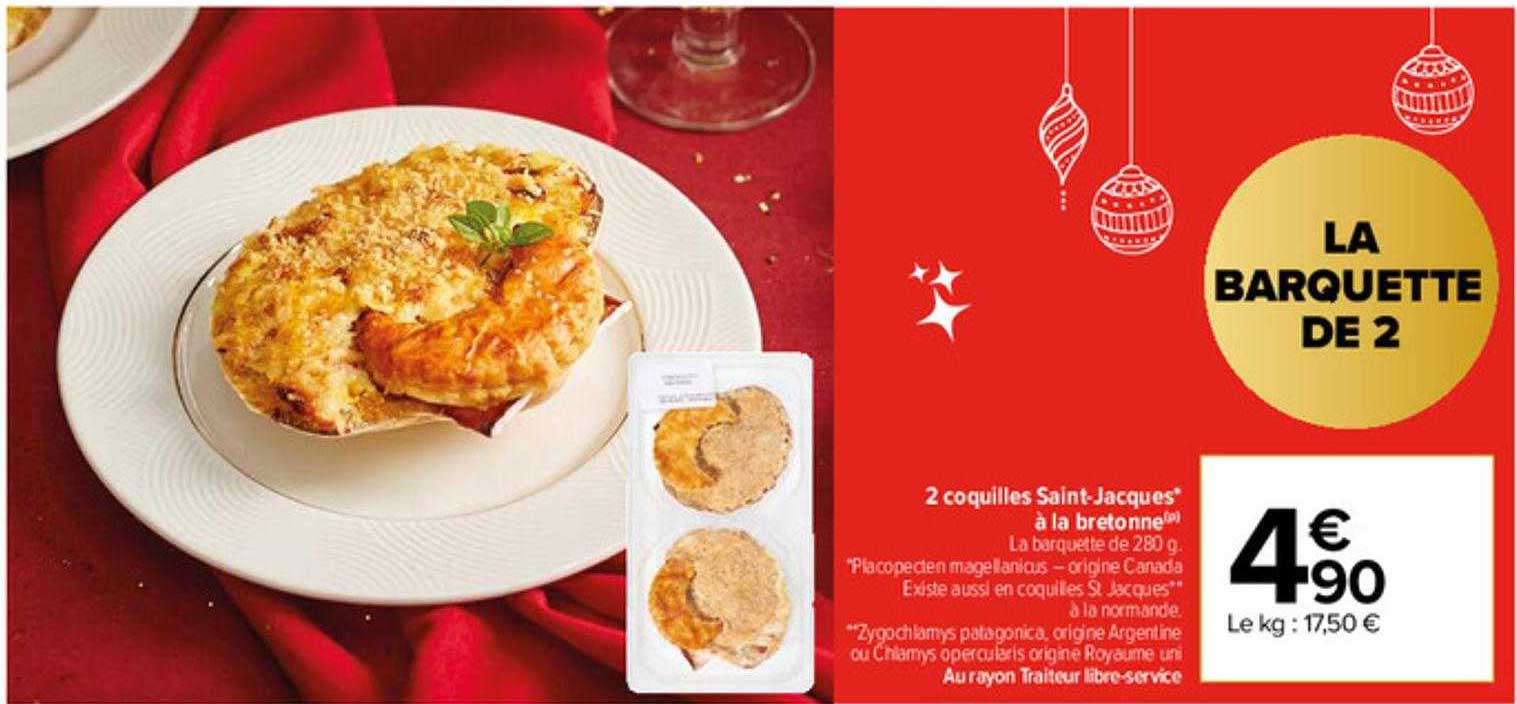 2 coquilles saint-jacques à la bretonne