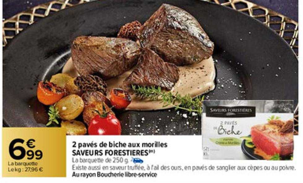 2 pavés de biche aux morilles saveurs forestières