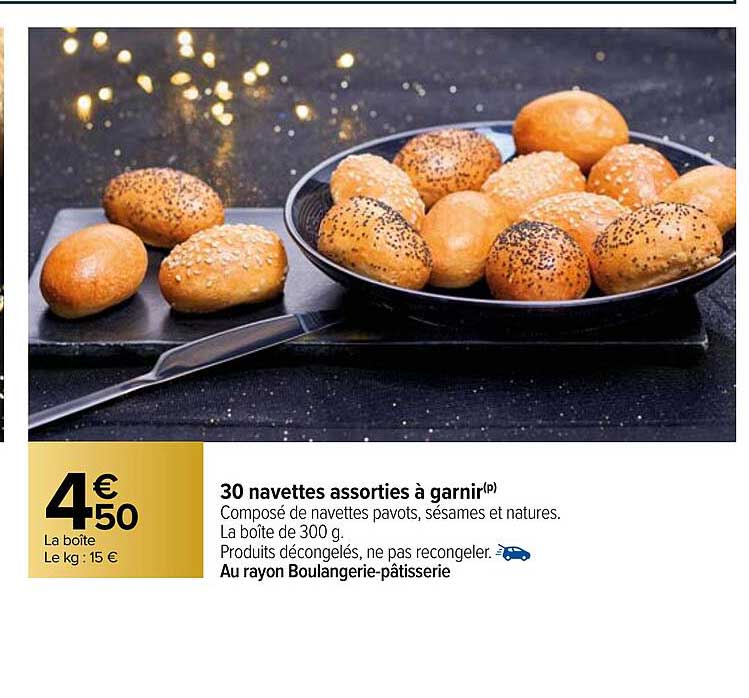 30 navettes assorties à garnir
