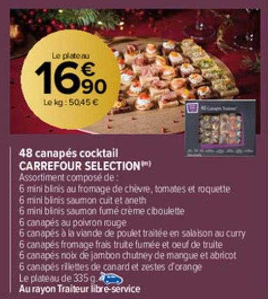 48 Canapés Cocktail Carrefour Sélection