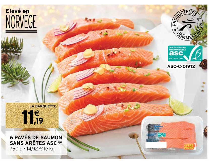 6 pavés de saumon sans arêtes asc