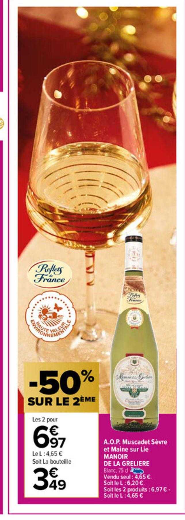 a.o.p. muscadet sèvre et maine sur lit manor de la grelière