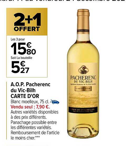 a.o.p. pacherenc du vic-bilh carte d'or