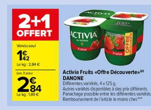 Activia Fruits «offre Découverte» Danone