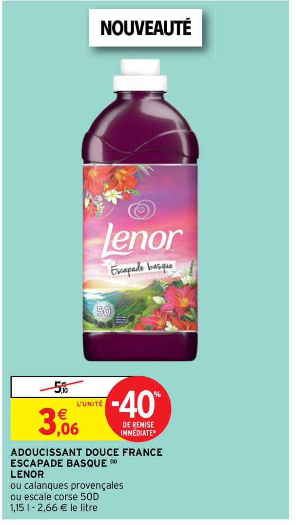 adoucissant douce france escapade basque lenor