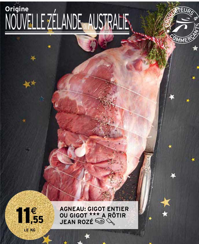 agneau : gigot entier ou gigot*** à rôtir jean rozé