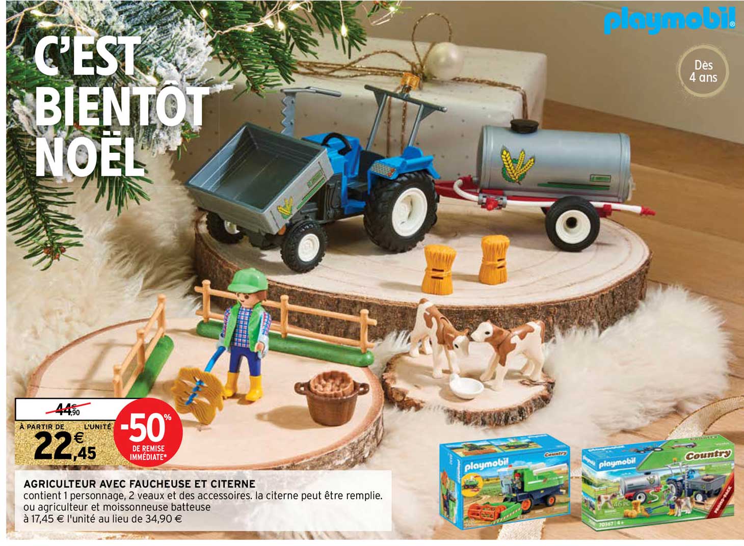 agriculteur avec faucheuse et citerne