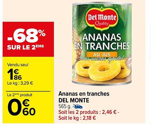 ananas en tranches del monte