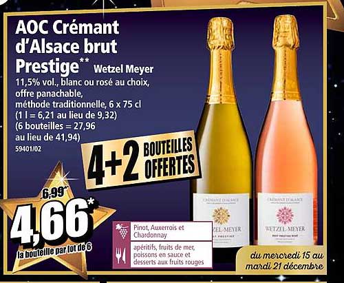 aoc crémant d'alsace brut prestige wetzel meyer