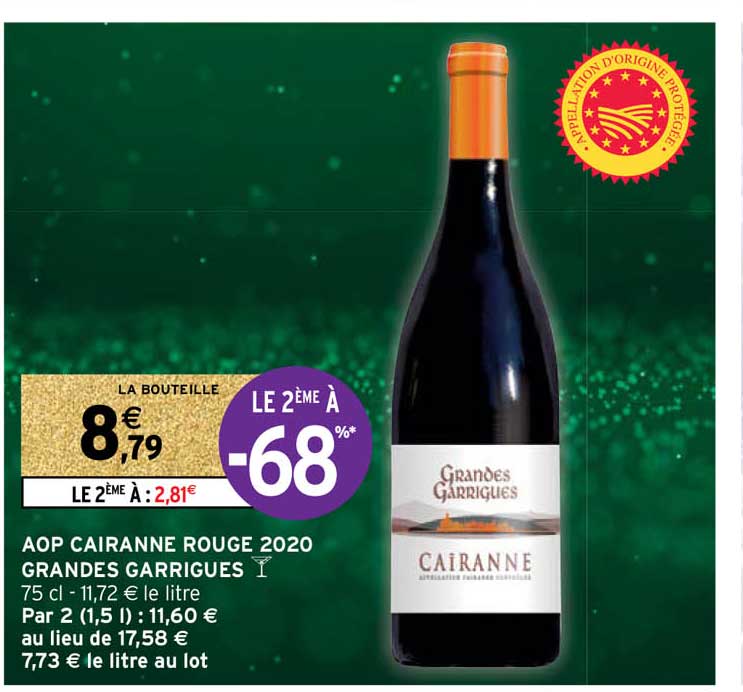 aop cairanne rouge 2020 grandes garrigues