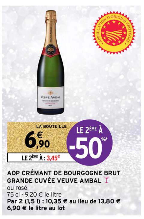 aop crémant de bourgogne brut grande cuvée veuve ambal