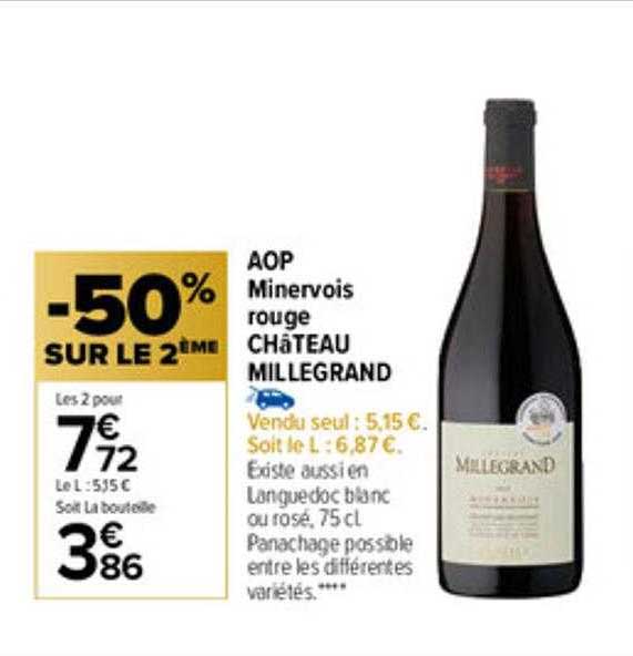 Aop Minervois Rouge Château Millegrand