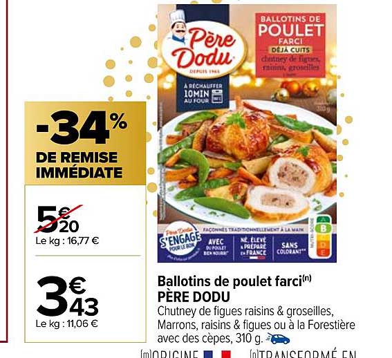 Ballotin De Poulet Farcie Père Dodu