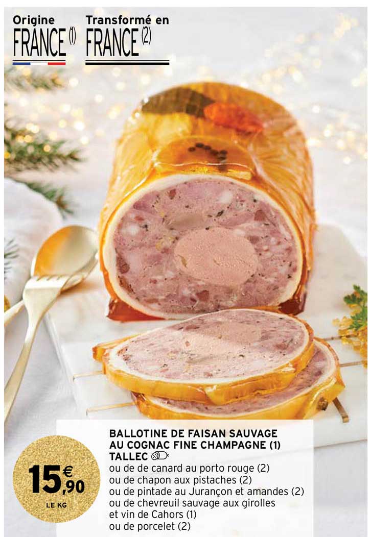 ballotine de faisan sauvage au cognac fine champagne tallec