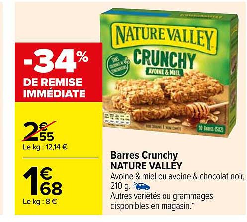barres crunchy nature valley