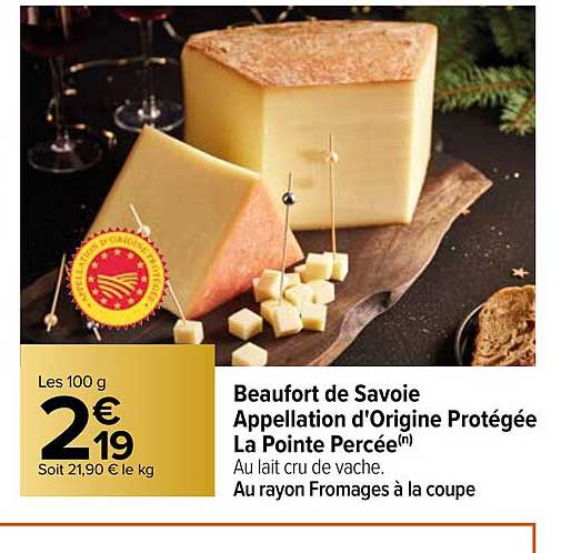 beaufort de savoie appellation d'origine protégée la pointe percée