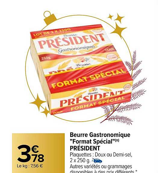 beurre gastronomique "format spécial" président