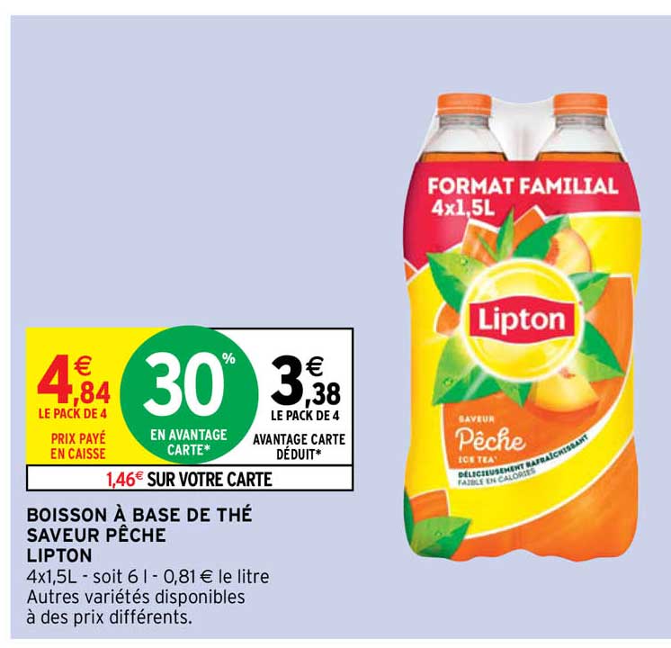 Boisson à Base De Thé Saveur Pêche Lipton