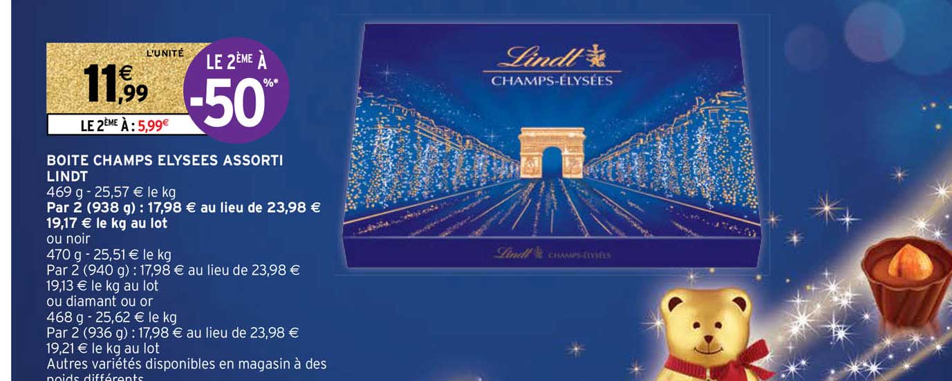 boîte champs élysées assorti lindt