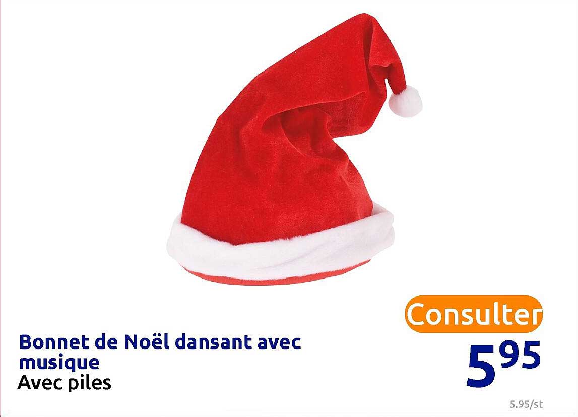 bonnet de noël dansant avec musique