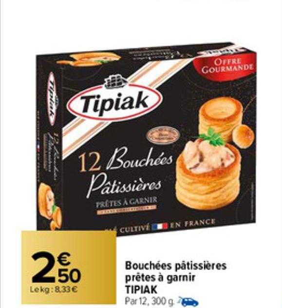 bouchées pâtissières prêtes à garnir tipiak