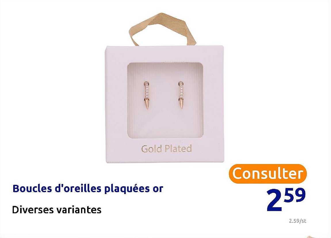 boucles d'oreilles plaquées or