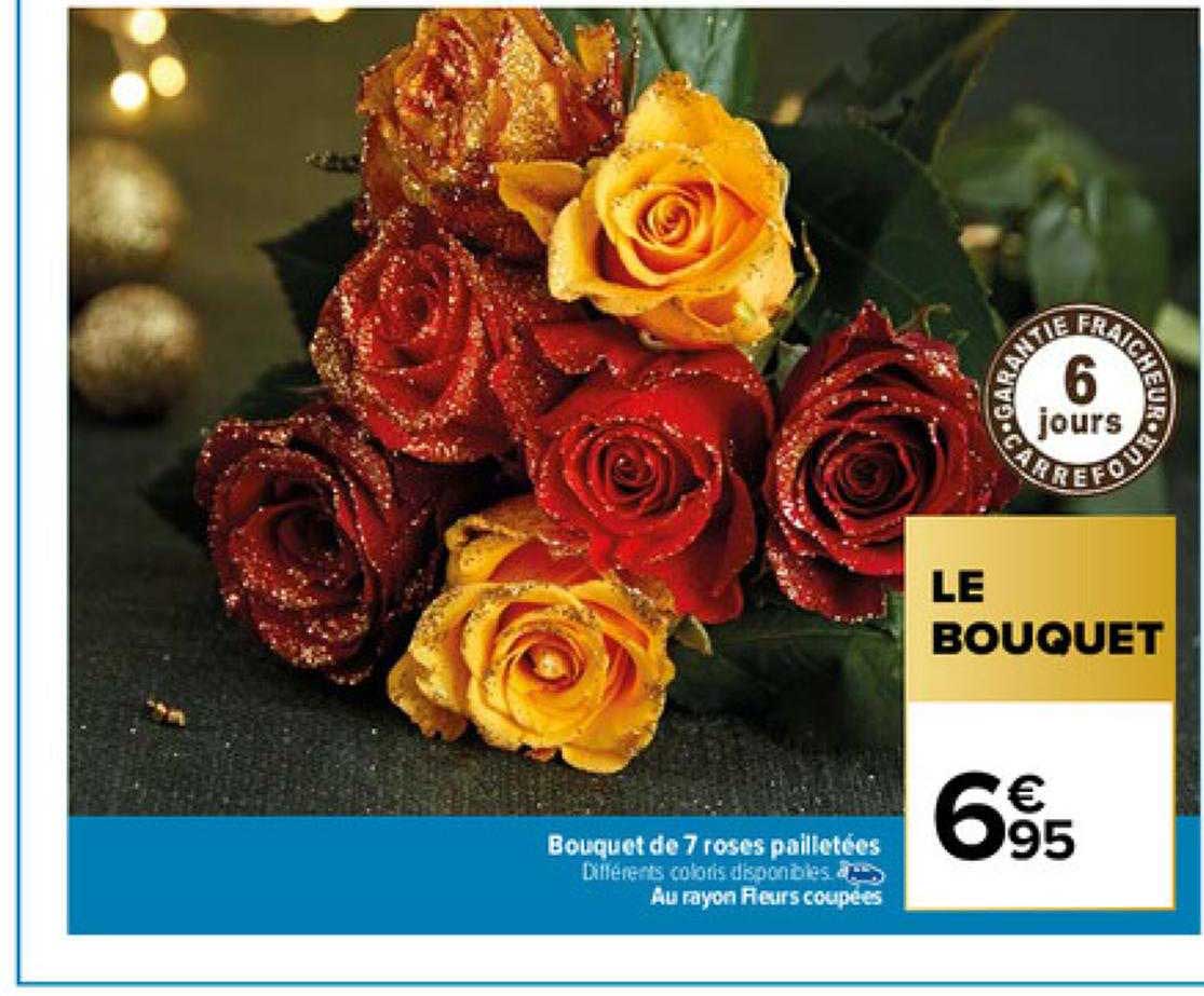bouquet de 7 roses pailletées
