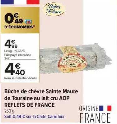 bûche de chèvre saint maure de touraine au lait cru aop reflets de france