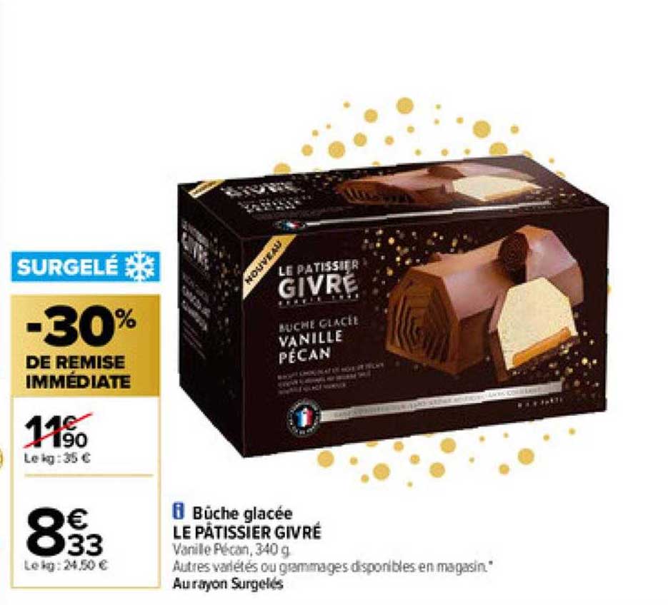 bûche glacée le pâtissier givré