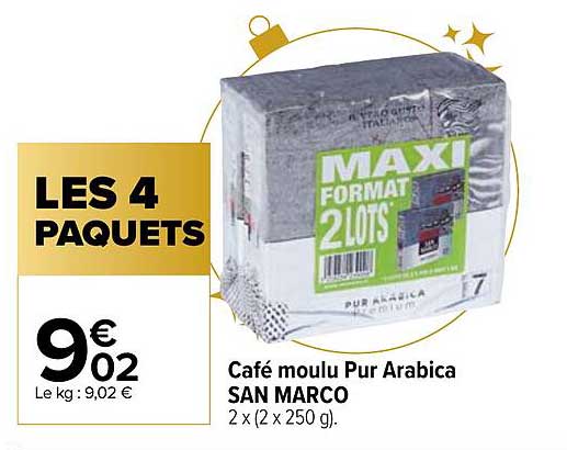 café moulu pur arabica san marco