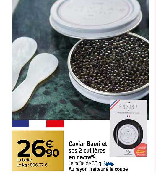 caviar baeri et ses 2 cuillères en nacre