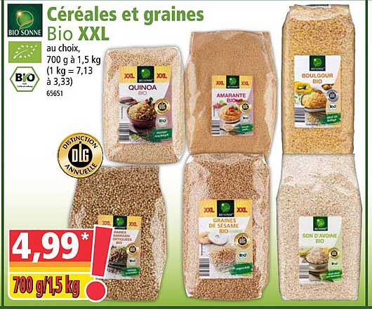 céréales et graines bio xxl bio sonne