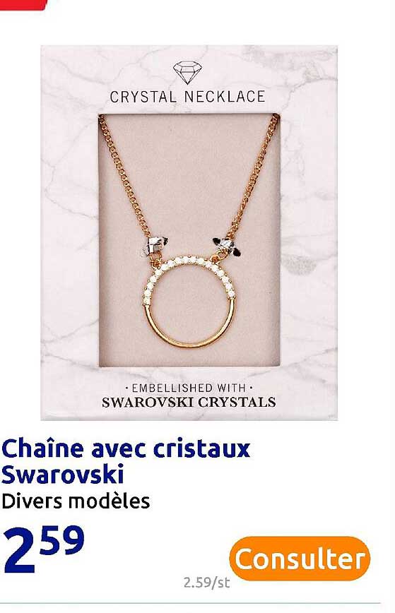 chaîne avec cristaux swarovski