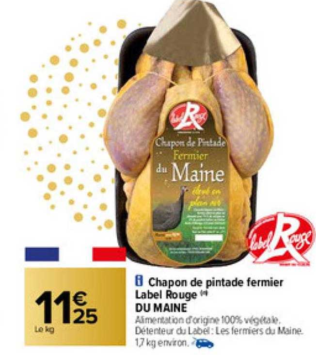 chapon de pintade fermier label rouge du maine