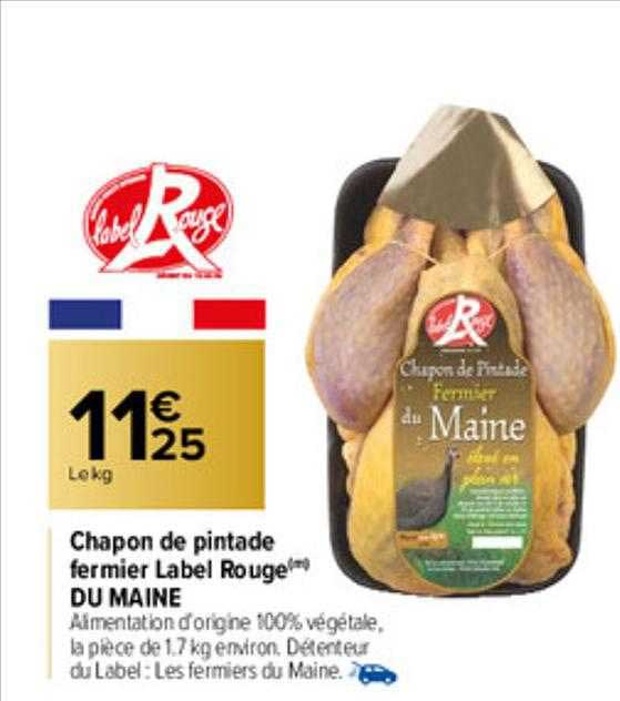chapon de pintade fermier label rouge du maine