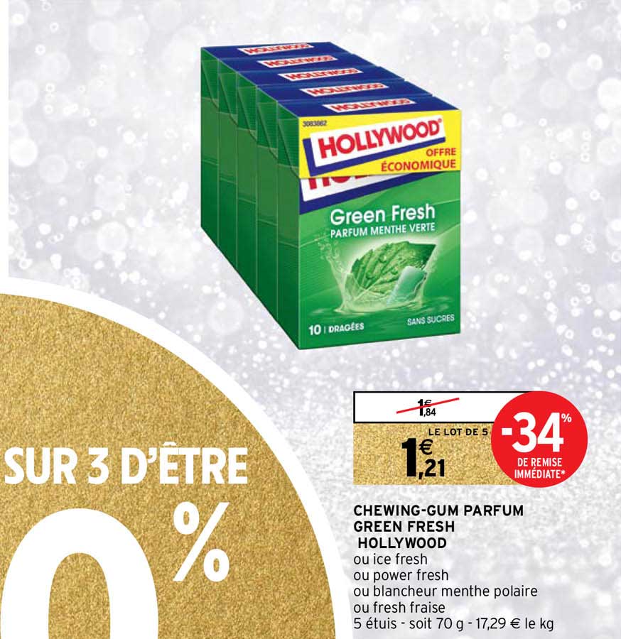 chewing-gum parfum green fresh hollywood