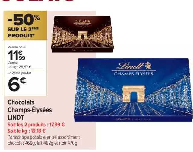 chocolats champs-élysées lindt