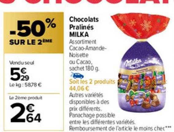 Chocolats Pralinés Milka