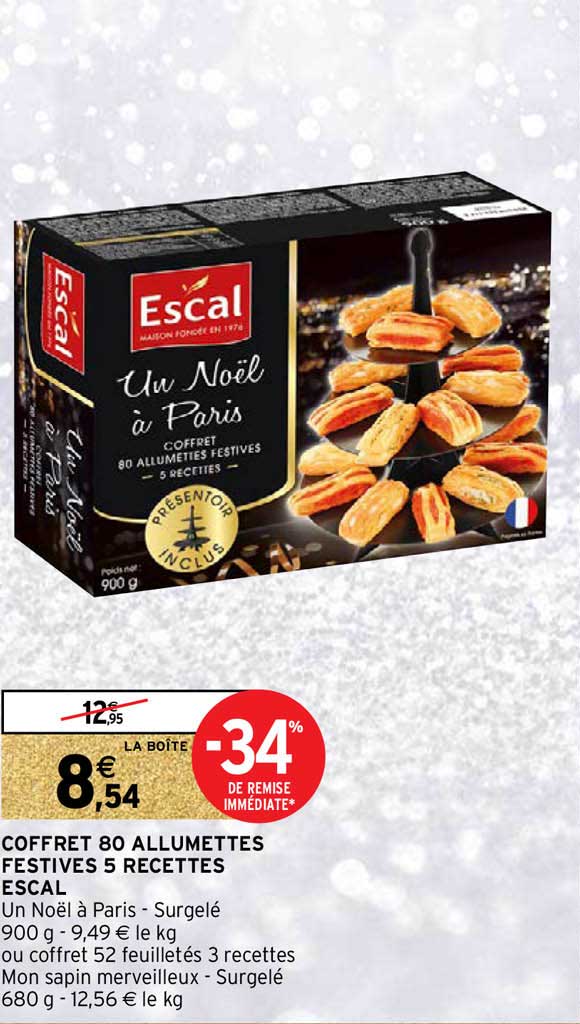 coffret 80 allumettes festives 5 recettes escal