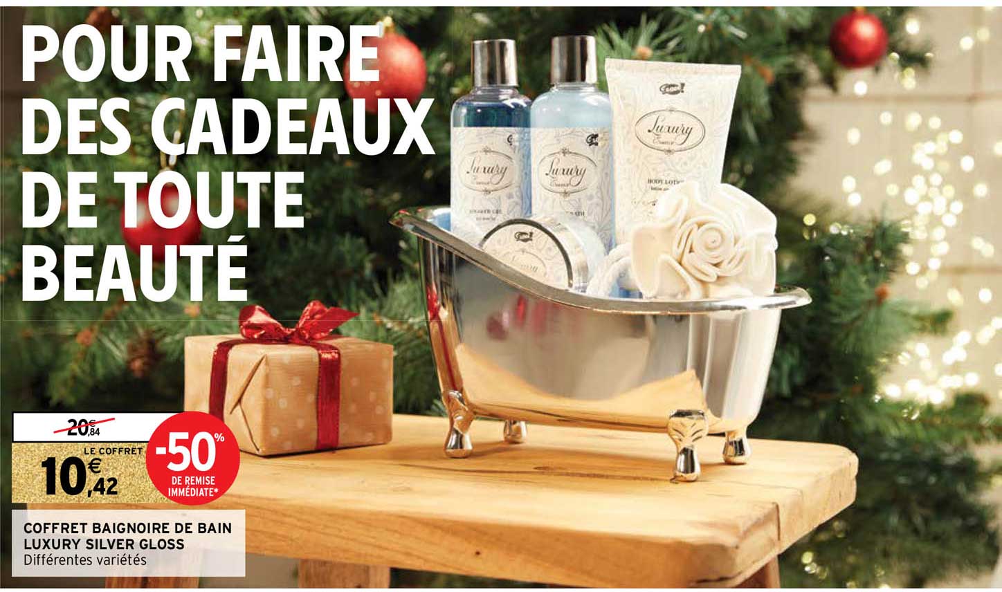 coffret baignoire de bain luxury silver gloss