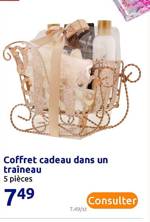coffret cadeau dans un traîneau