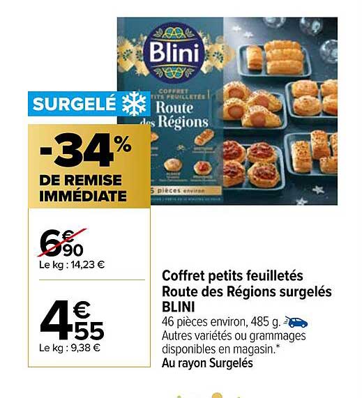 coffret petits feuilletés route des régions surgelés blini
