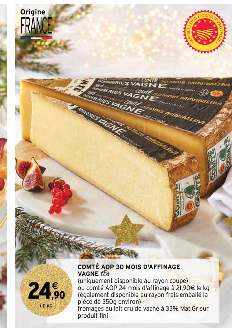 comté aop 30 mois d'affinage vagne