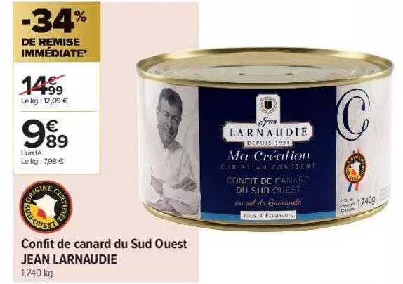 confit de canard du sud ouest jean larnaudie